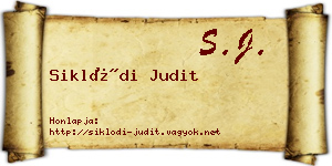 Siklódi Judit névjegykártya